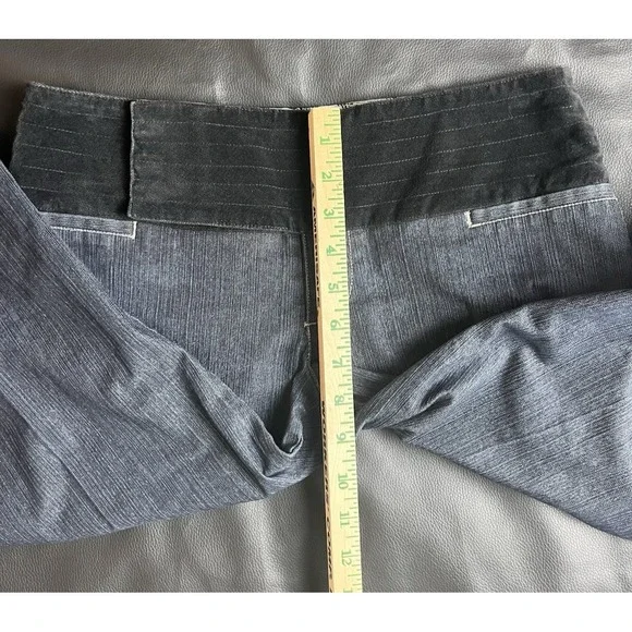 WXRLD Y2K Bareback Jeans 5/6 Flare Dark Wash Textured Waistband Indie Sleaze - Picture 11 of 15